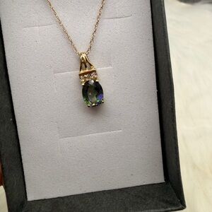 Gold-Tone Mystic Topaz Pendant Necklace - Women Jewelry